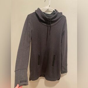 Athleta Fleece Lined Pullover Sweatshirt Women’s Gray Black Size Small